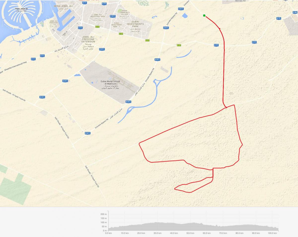 Al Qudra siklus jalan peta lokasi