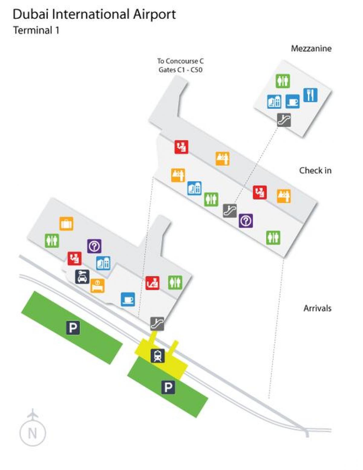Dubai airport terminal 1 peta lokasi