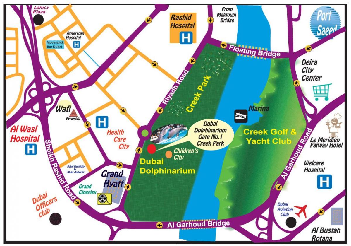 Pertunjukan lumba-lumba Dubai peta lokasi