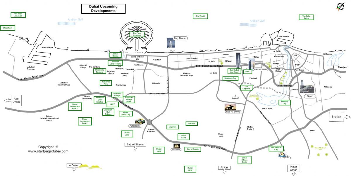 investasi park Dubai peta lokasi