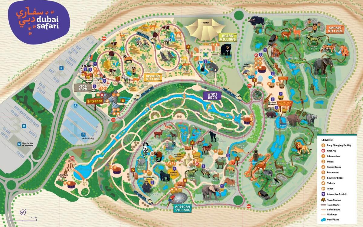 peta kebun binatang Dubai