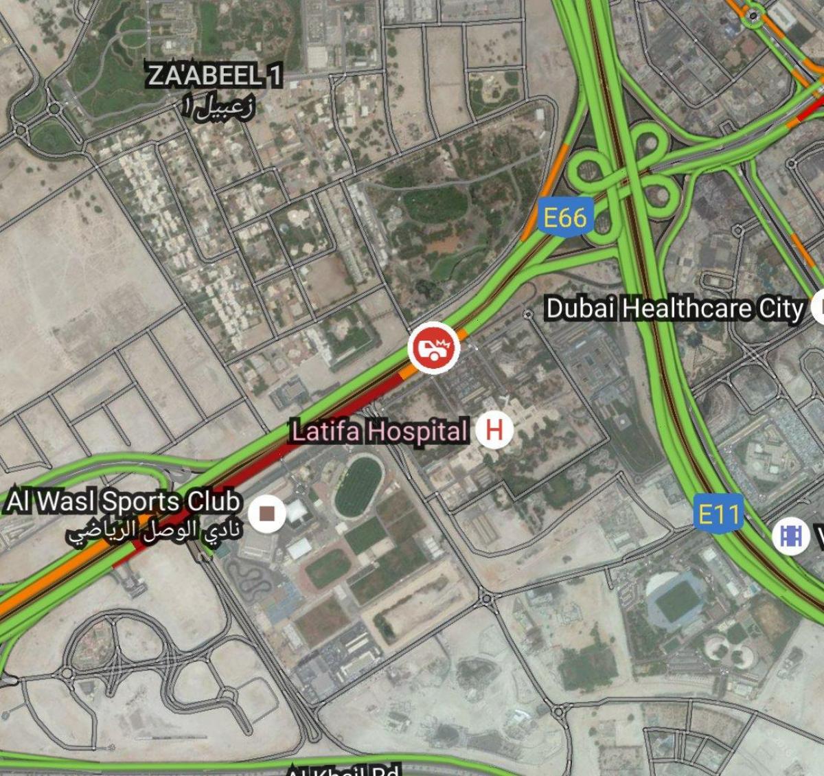 rumah sakit latifa Dubai peta lokasi