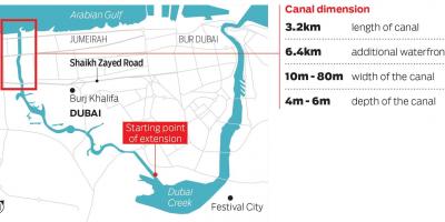 Peta dari Dubai canal