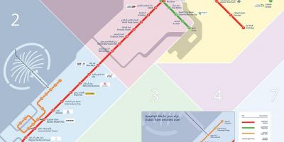 Jalur Metro Dubai peta