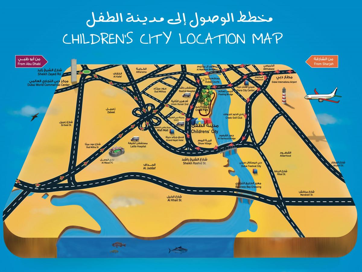 peta dari anak-Anak kota Dubai