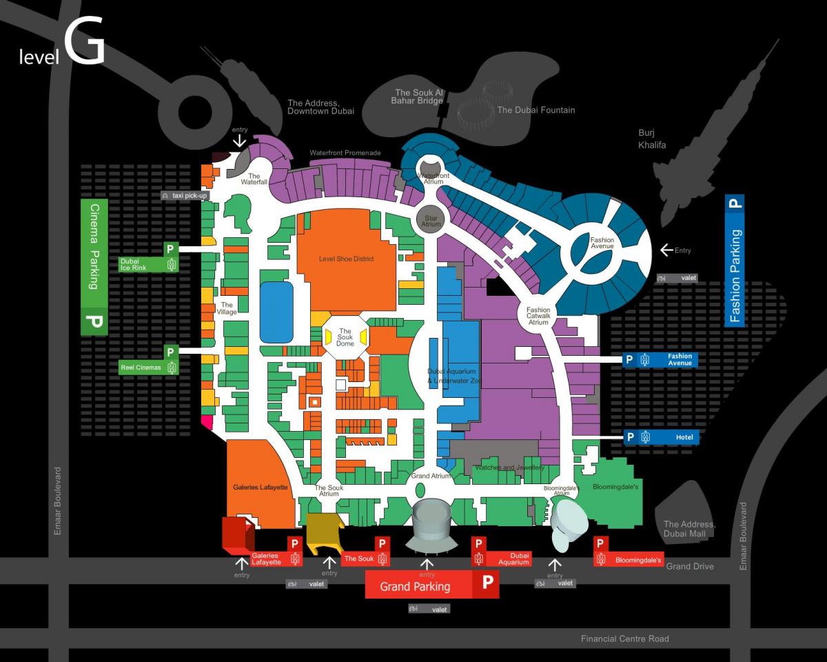 peta dari Dubai mall