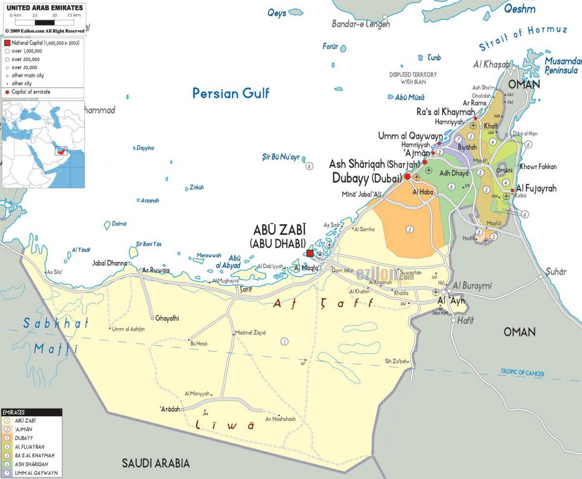 peta dari Dubai uni Emirat arab