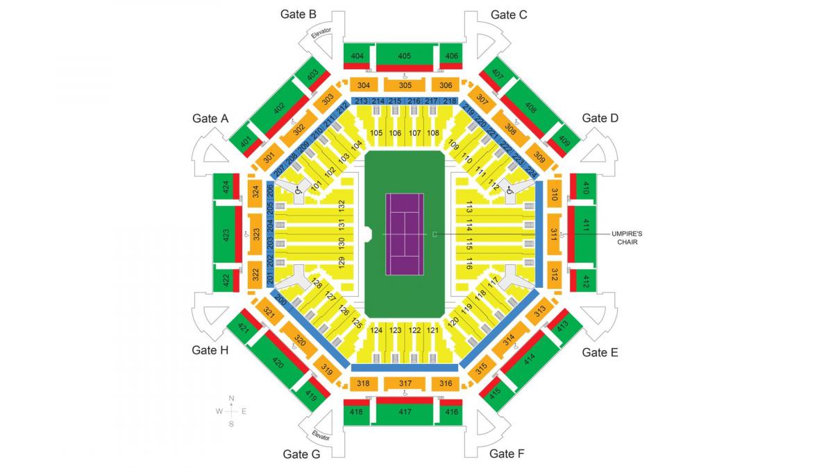 peta dari stadion tenis Dubai