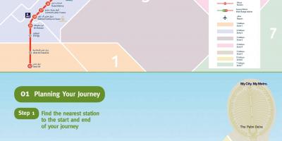 Peta Metro Dubai garis hijau