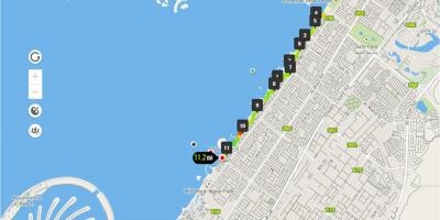 Jumeirah beach menjalankan track peta